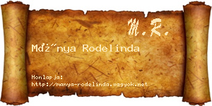 Mánya Rodelinda névjegykártya